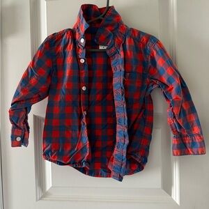 Kids Checkered Shirt - Red and Blue